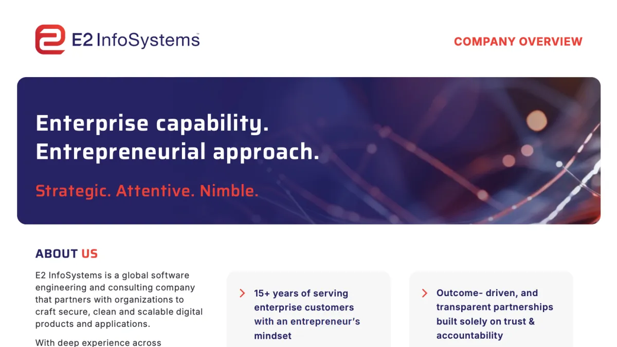 E2 InfoSystems Company Overview